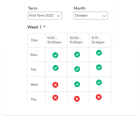 Parent App Calendar and Notifications